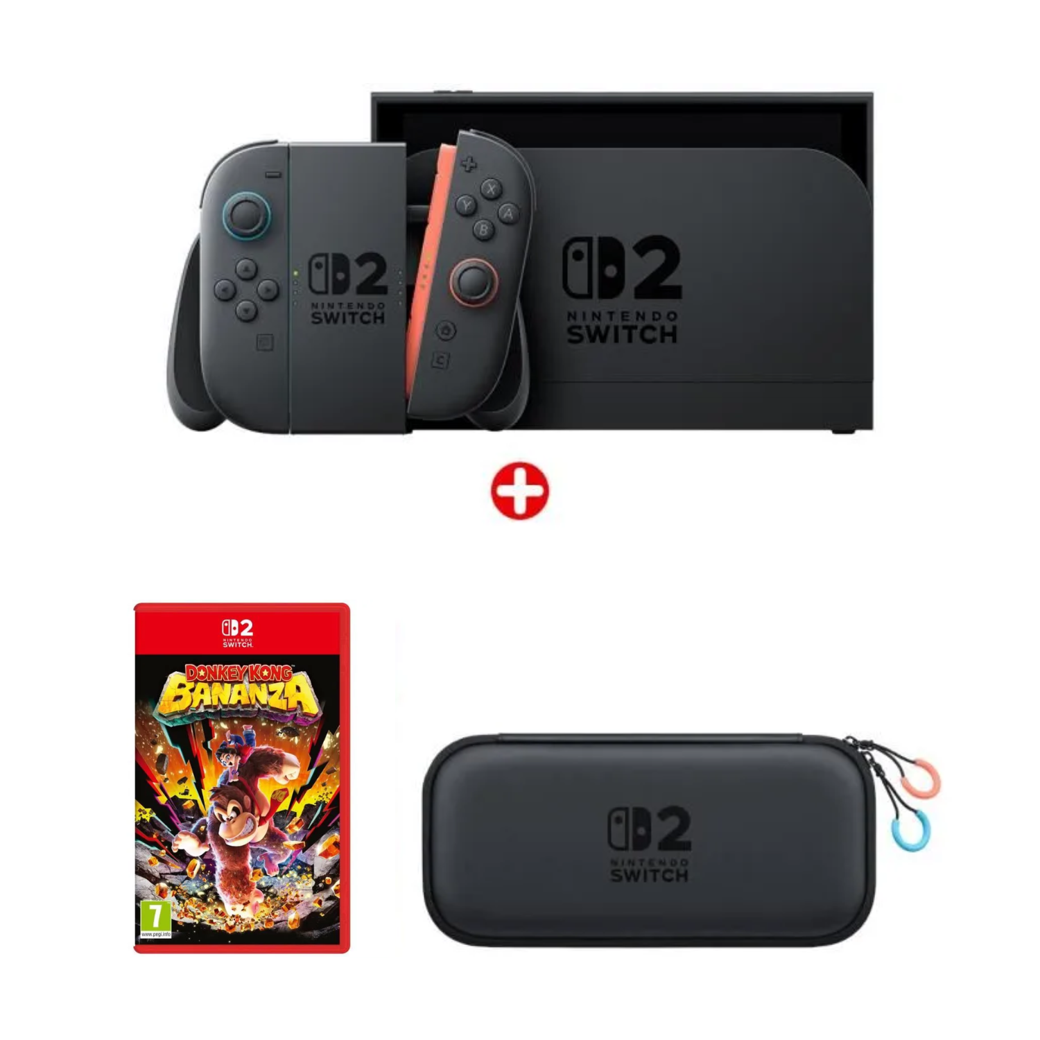 Nintendo Bundle: Nintendo Switch 2 Console + Donkey Kong Bananza (Code) + Carrying Case